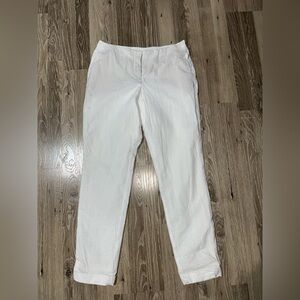 Akris White Seersucker Pants‎ Sz 8